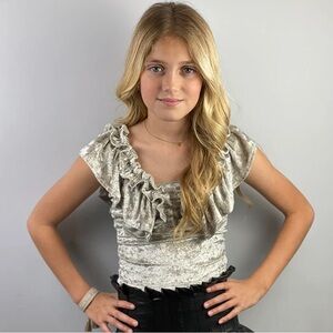 Crushed velvet girls top